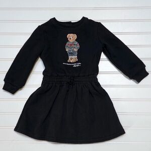 Ralph Lauren Polo Bear Dress 24M Toddler Black Long Sleeve